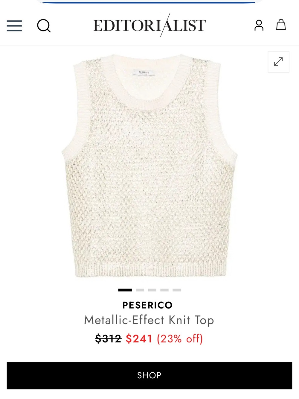 Peserico Metallic-Effect Knit Tank Top - Cream